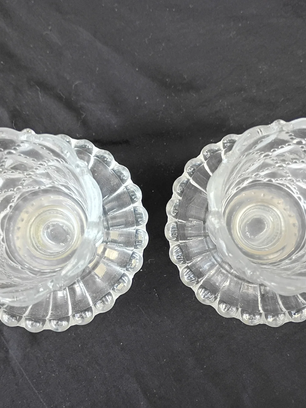PartyLite Quilted Crystal Votive Candle Holder Pair In Original Box - Picture 3 of 4